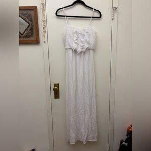 White Ruffled Maxi Dress